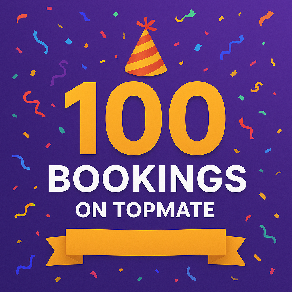 100 Bookings Completion in Topmate