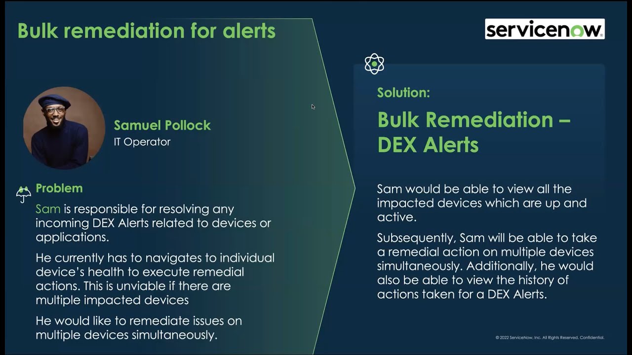 ServiceNow Digital End-user Experience (DEX) Bulk Remediation Demo