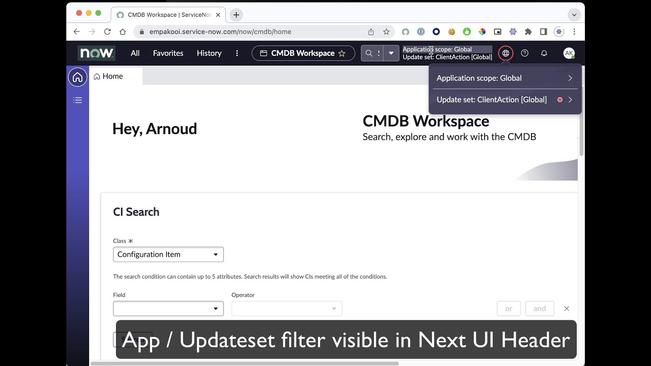 SN Utils - App and Updateset picker for Next UI