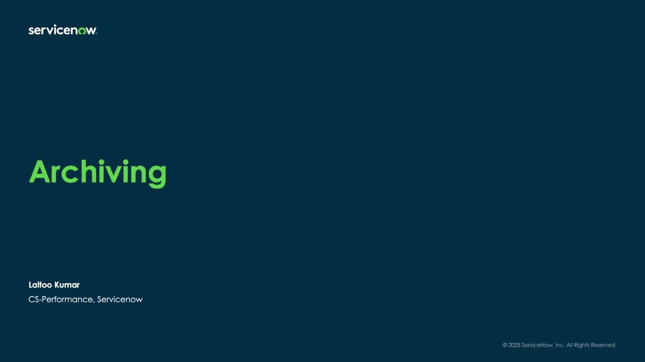 Data Archive Feature in ServiceNow