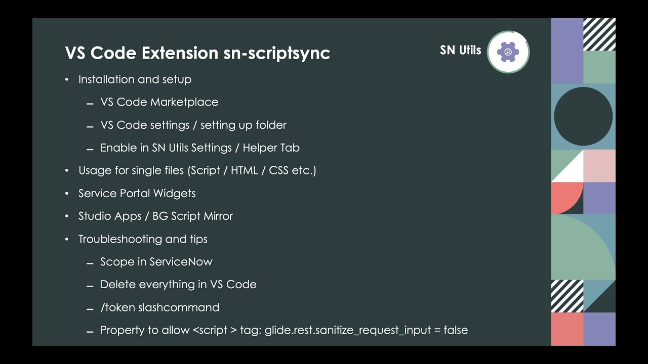 SN Utils - VS Code sn-scriptsync - Now Learning