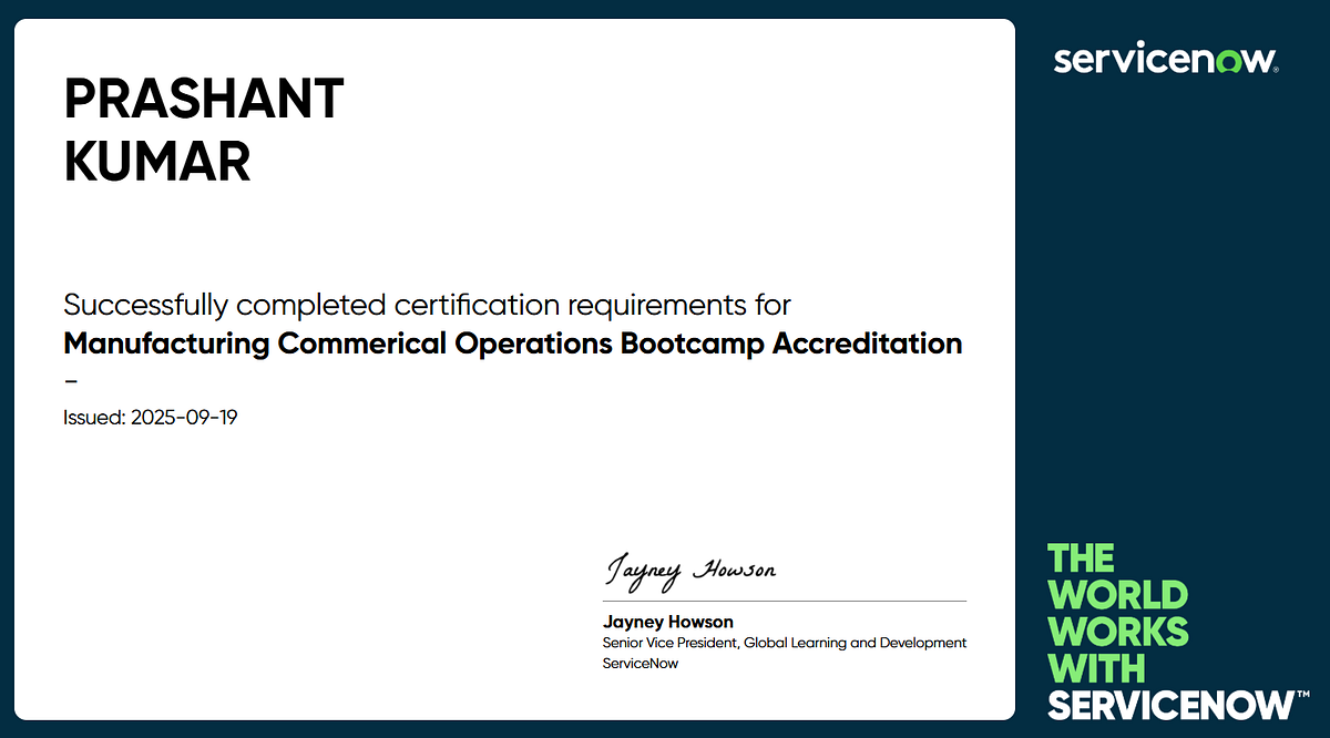Manufacturing Commercial Operations Bootcamp Accreditation