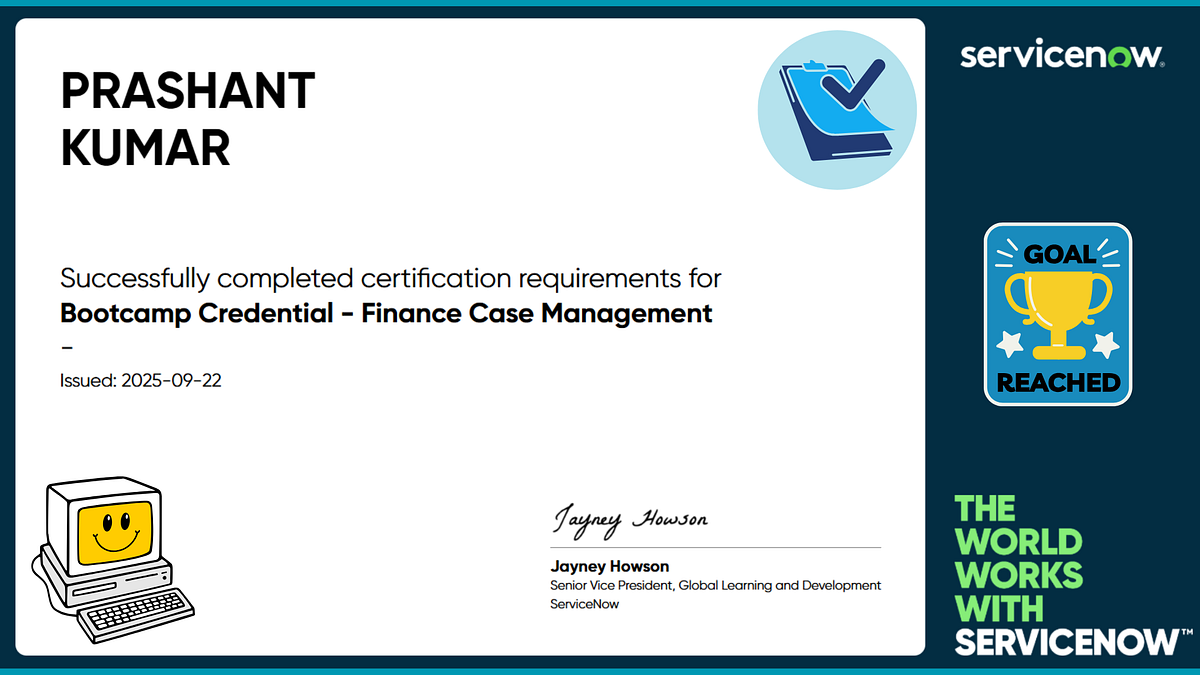 Bootcamp Credential — Finance Case Management Accreditation