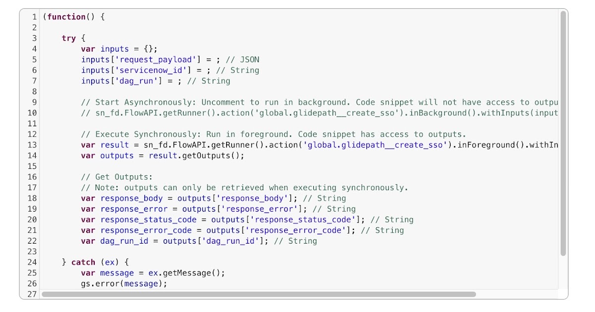 ServiceNow Execute Flow Action from Script