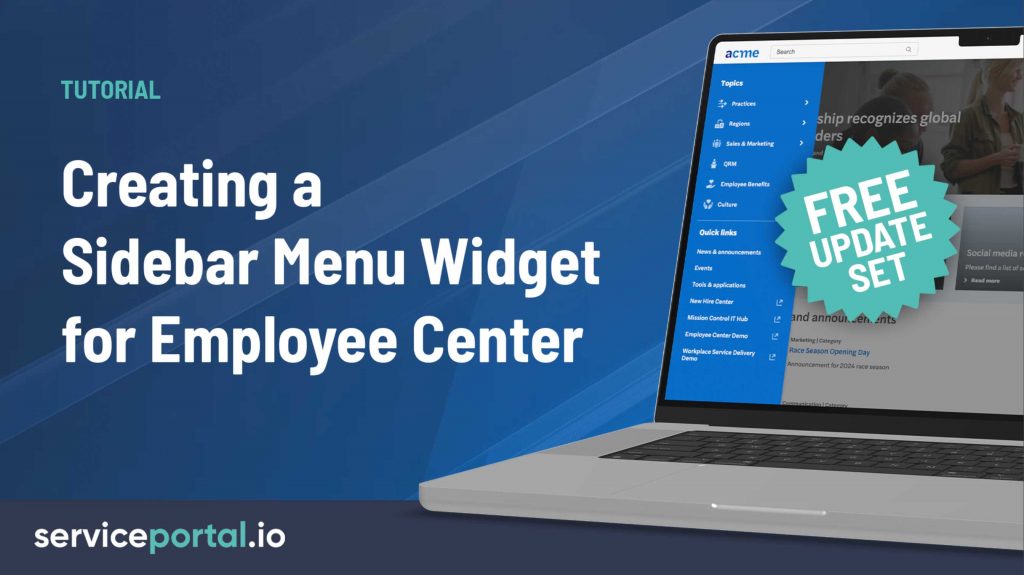 Creating a Sidebar Menu Widget for Employee Center