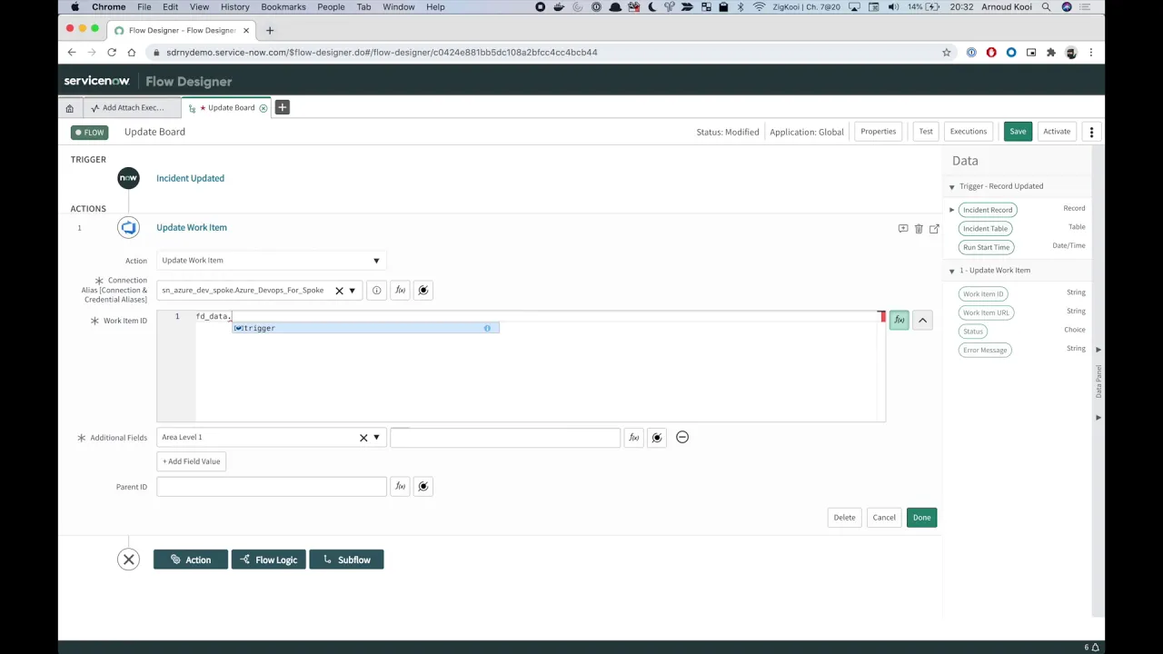 ServiceNow Flow Designer - Dynamic Inputs with Data Pill values