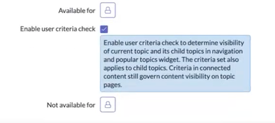 New: User Criteria for Taxonomy Topics in Employee Center