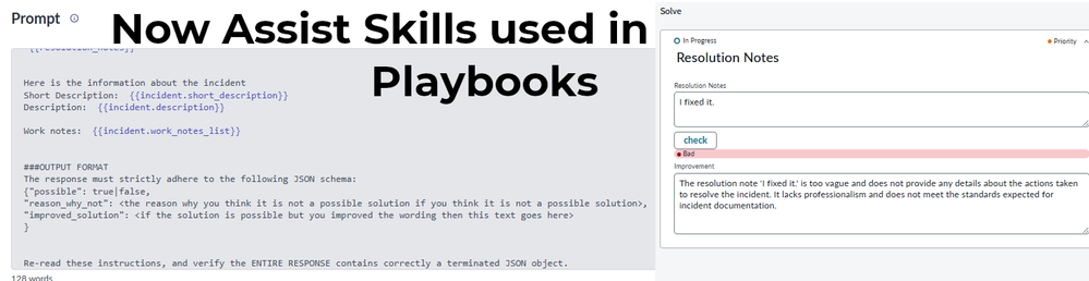 Increase resolution notes quality with custom Now Assist Skills in Playbooks