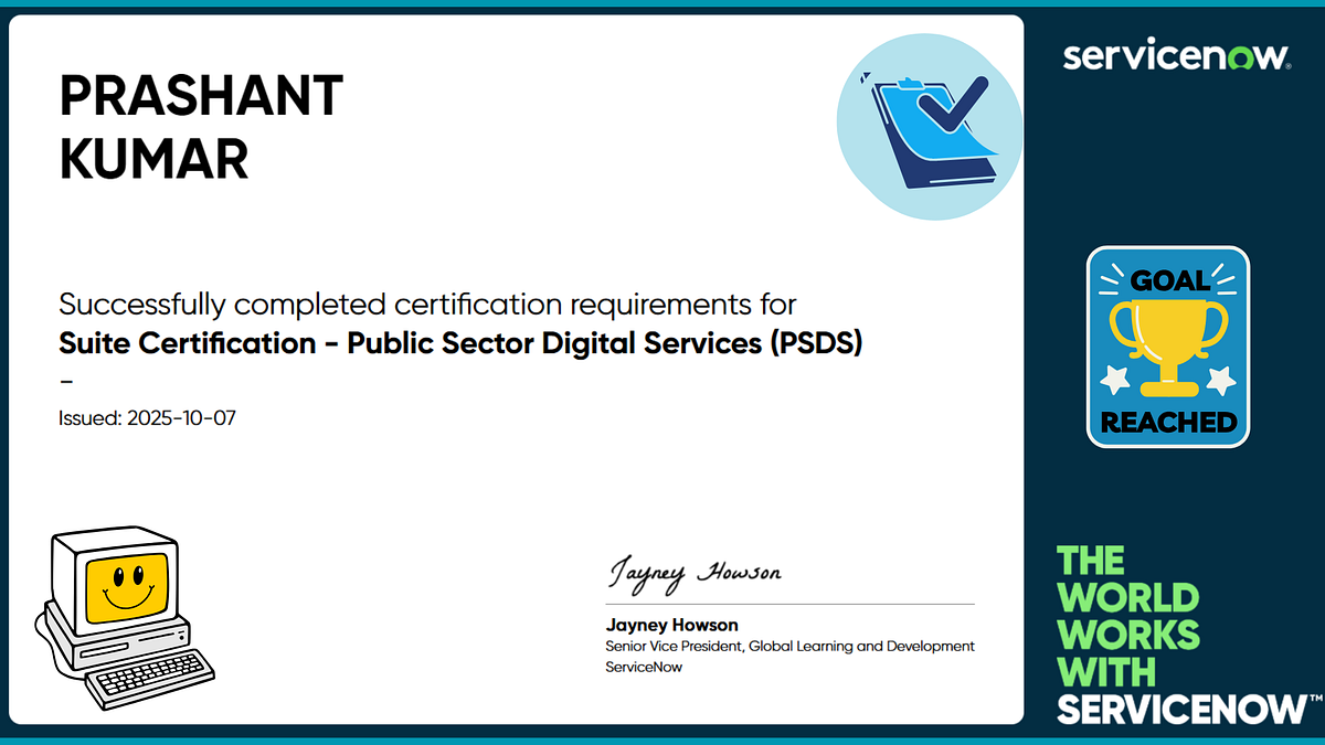 Suite Certification — Public Sector Digital Services (PSDS)