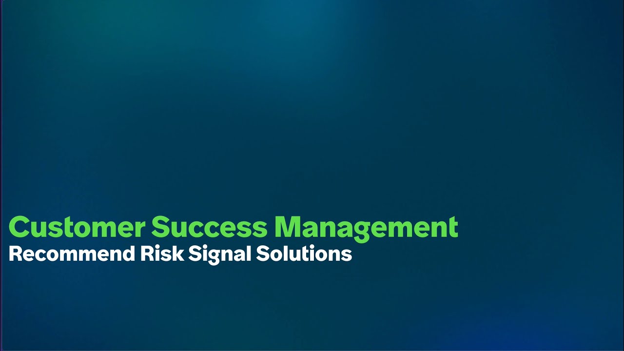 Recommend Risk Signal Solutions AI Agent