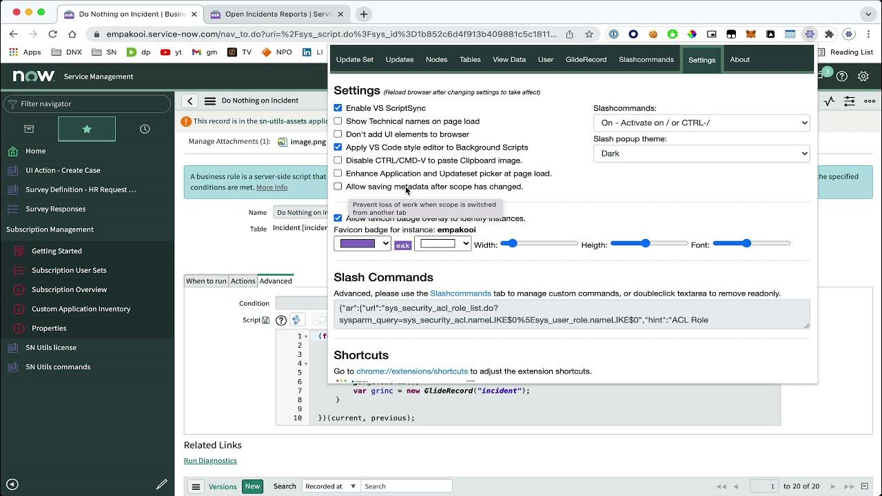 Prevent loss of work when scope has changed.