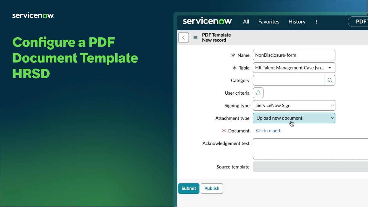 Configure a PDF document template
