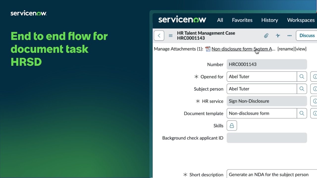 End to end flow for document task HRSD