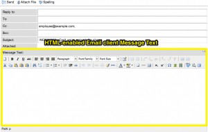 HTML-formatted Email Client Message Text