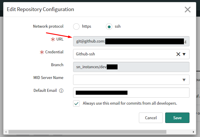 How to Set or Change ServiceNow Application's Repository URL, Credentials, or SSH Key