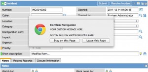 Customizing the dirty form alert popup