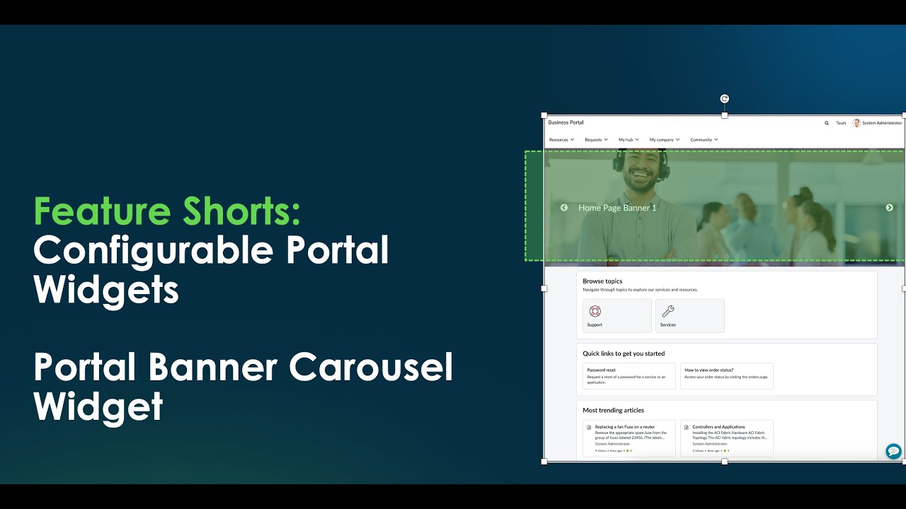Features Shorts: Configurable Portal Widgets: Portal Banner Carousel Widget