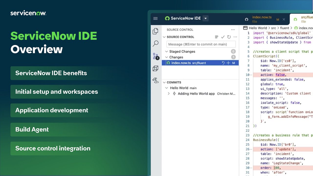 ServiceNow IDE  | Overview