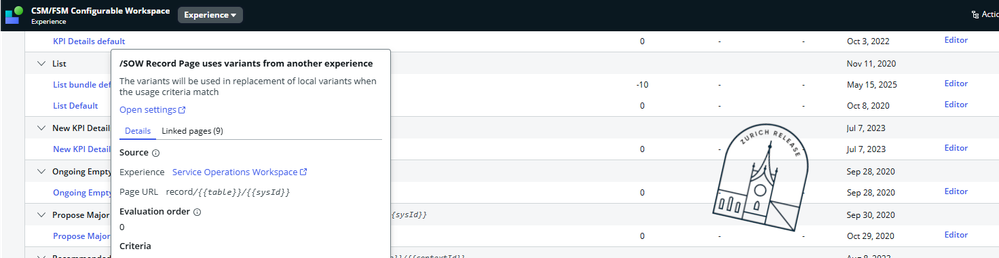 Share pages across Experiences