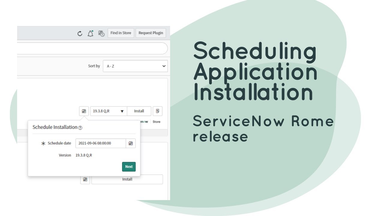 Scheduling Plugins/Application Installation | ServiceNow | Rome Release