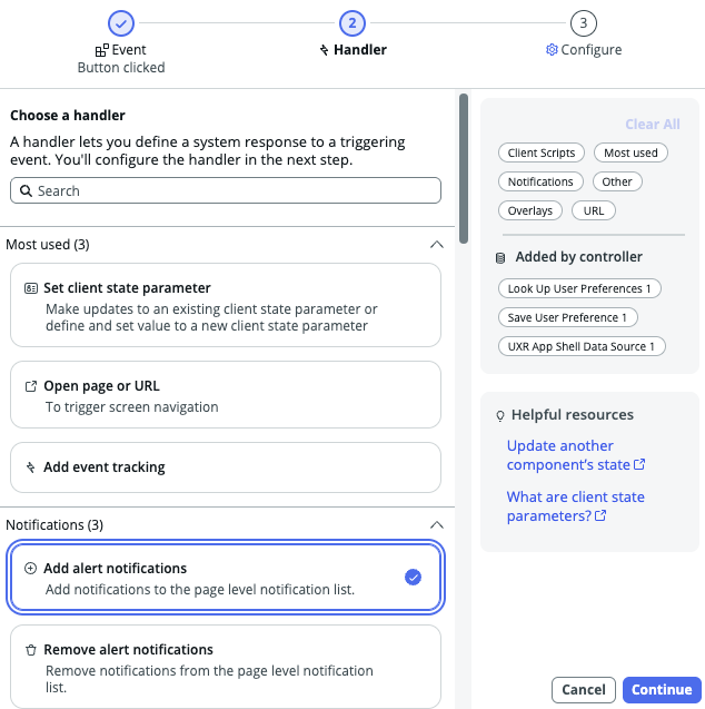 Next Experience - Alert notifications