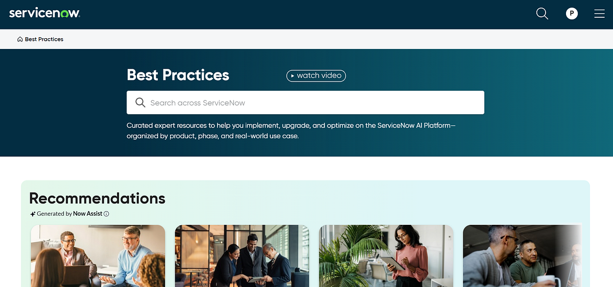 Now Create a transition to the Best Practices Portal