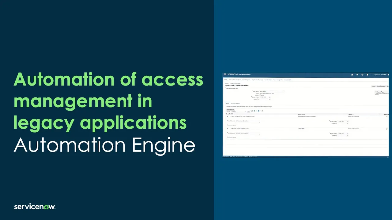 Automation of access management in legacy applications