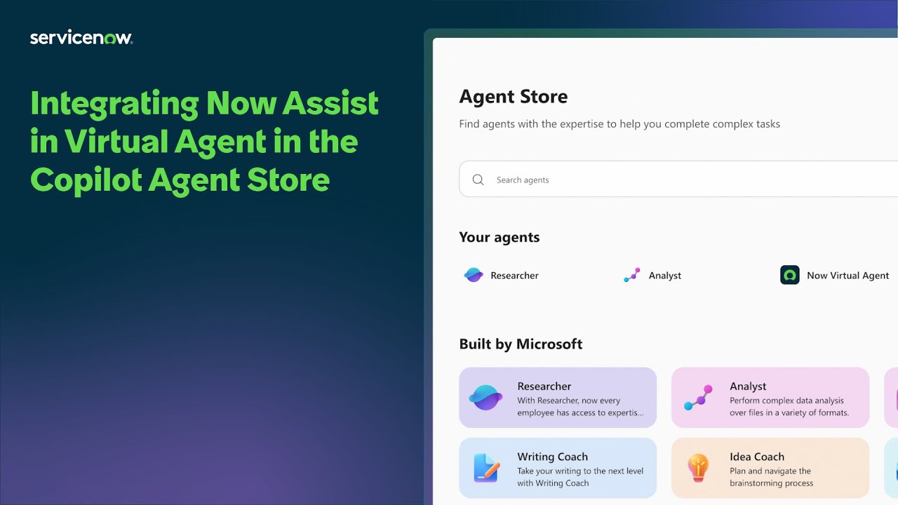 Conversational AI | Integrating Now Assist in Virtual Agent in the Copilot Agent Store