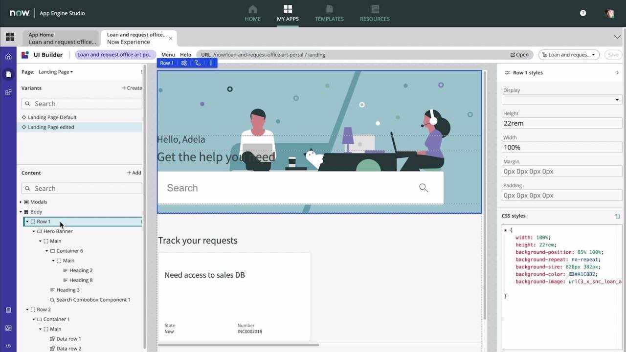 App Engine Studio - Editing portal and workspace experiences in UI Builder