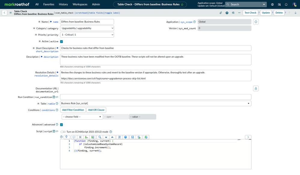 Uplift your HealthScan score: Differs from baseline