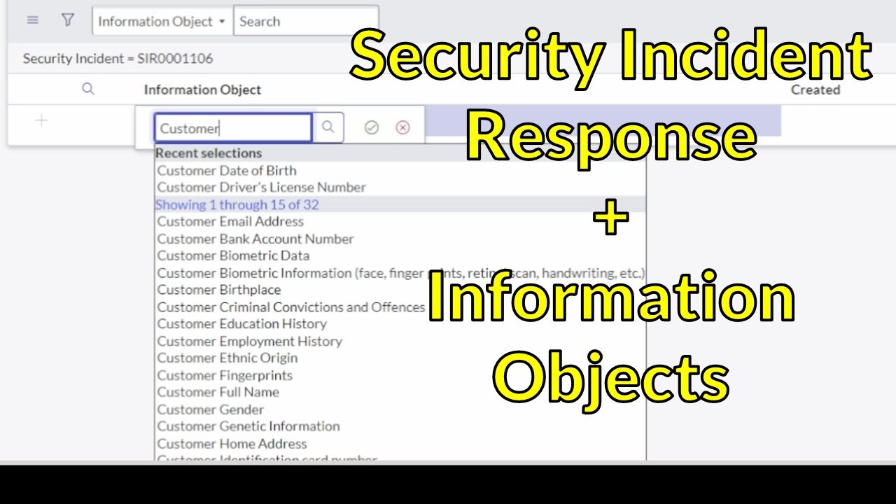 Security Incident Response + Information Objects