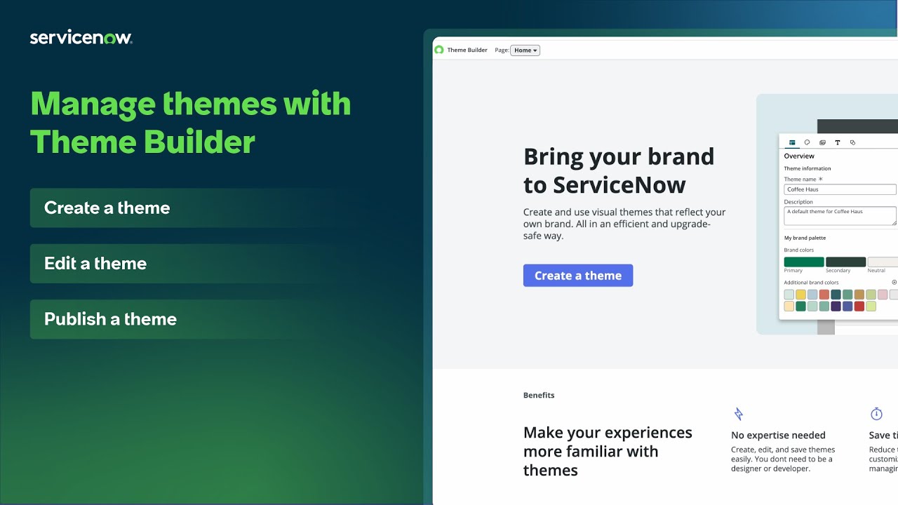 Manage themes with Theme Builder