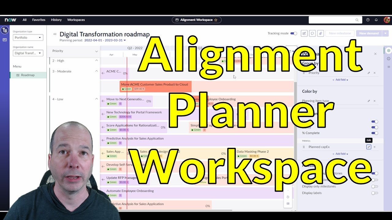 ServiceNow Alignment Planner Workspace