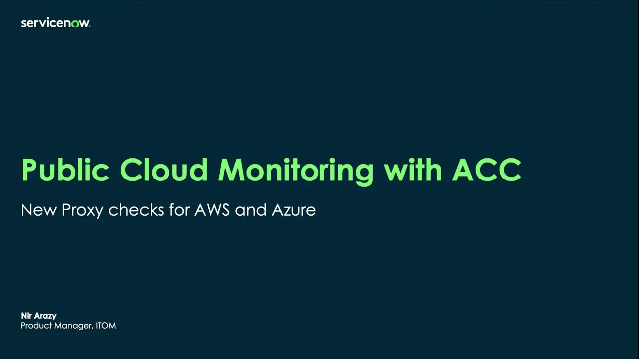 Public Cloud Monitoring with ACC