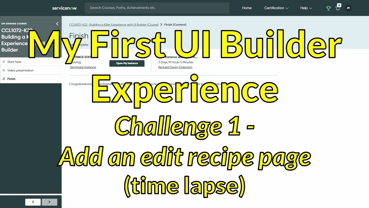 My First UI Builder Experience - Challenge 1 - Add an edit recipe page