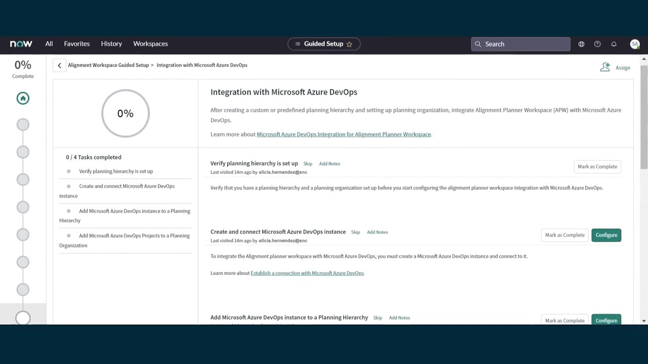 Integrating Alignment Planner Workspace with Azure DevOps
