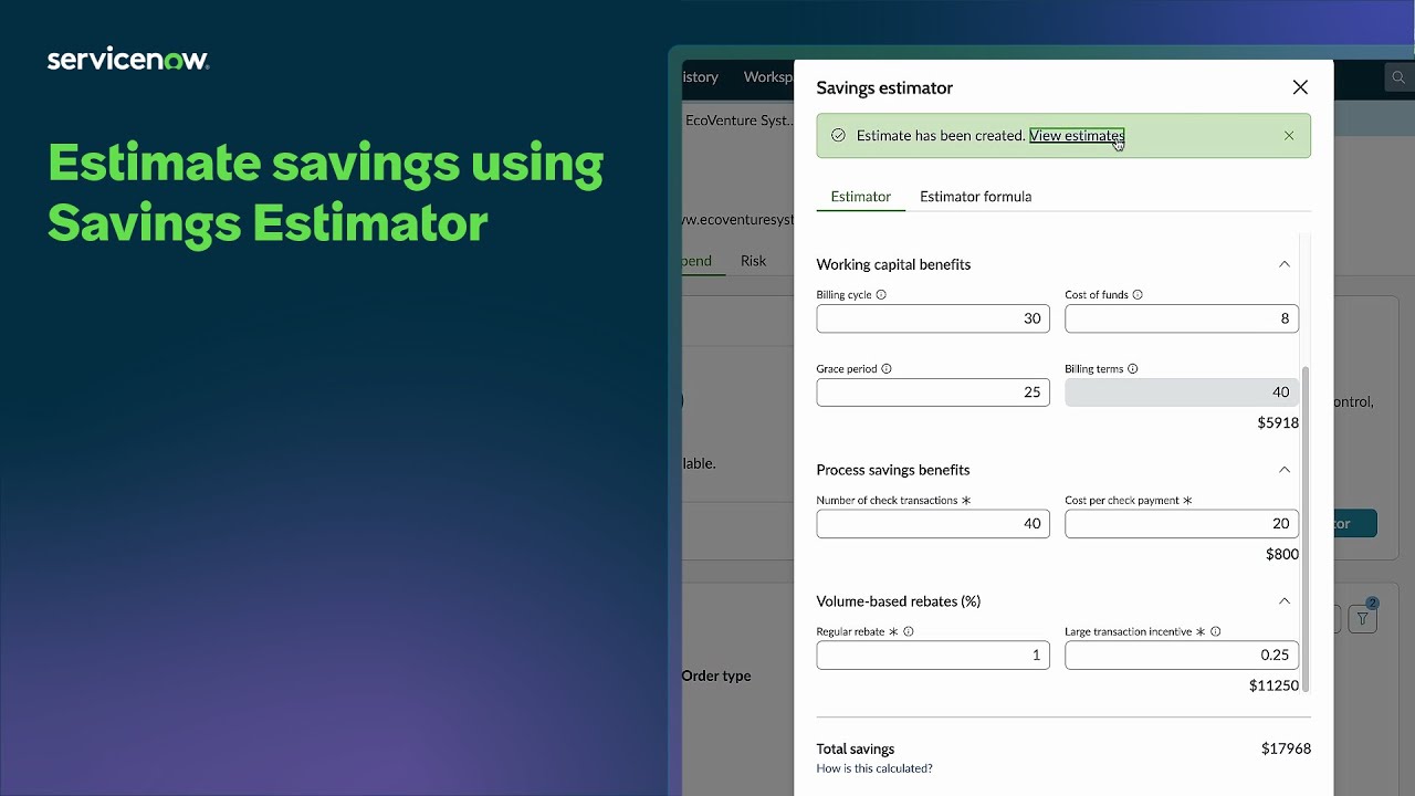 Source-to-Pay Operations | Estimate savings using Supplier Payment Optimization
