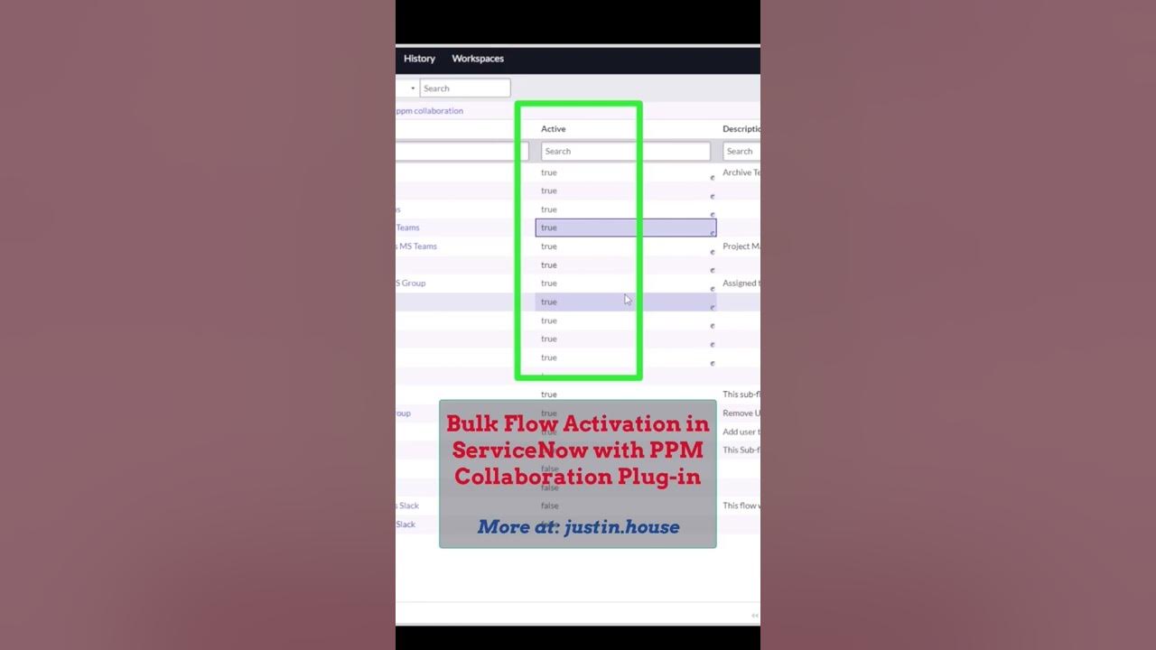Flow Designer: Bulk Flow Activation with PPM Collaboration Plug-in