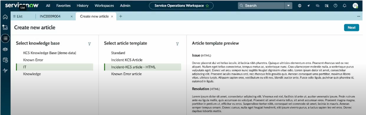 Resolving Duplicated "Create knowledge" Actions in SOW Incident Form