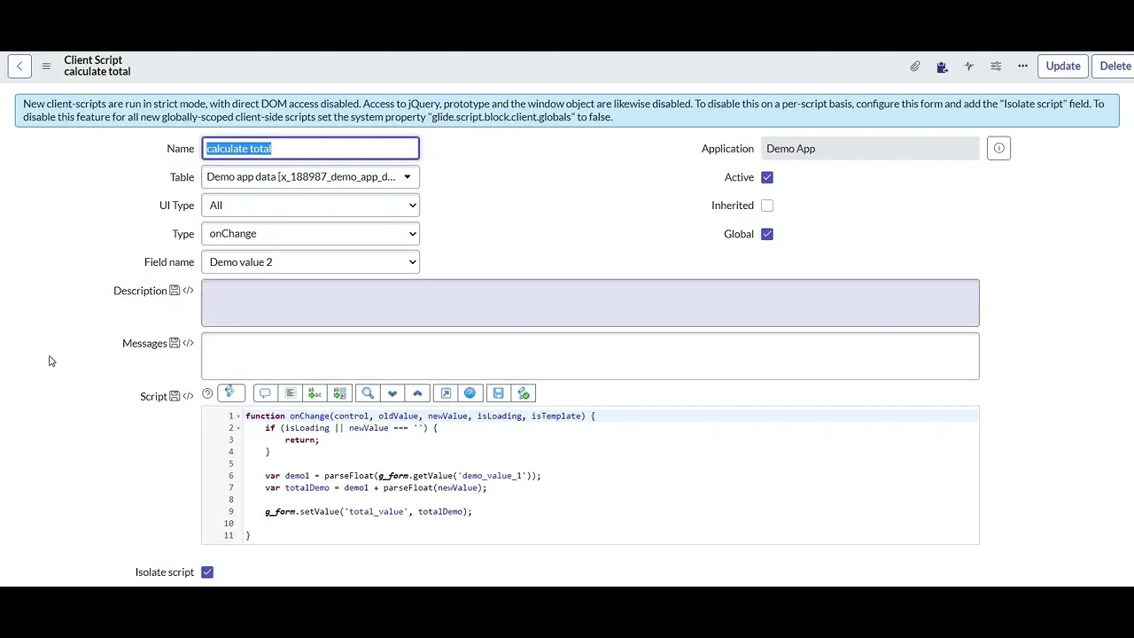 Check for not a number (NaN) | Javascript functions | ServiceNow