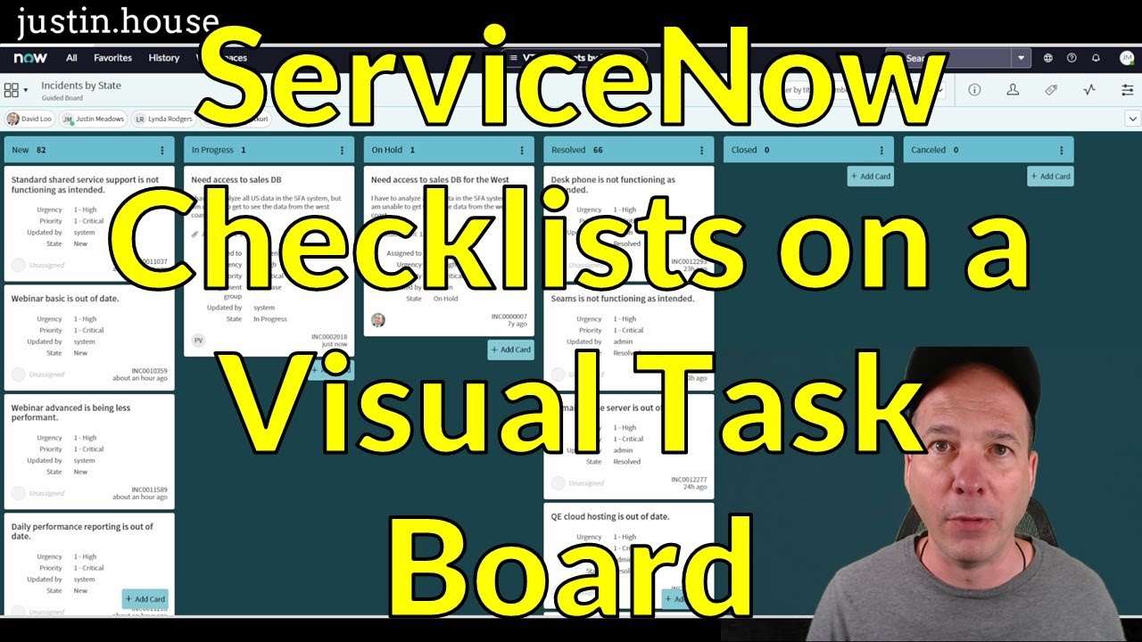 ServiceNow Checklists on a Visual Task Board