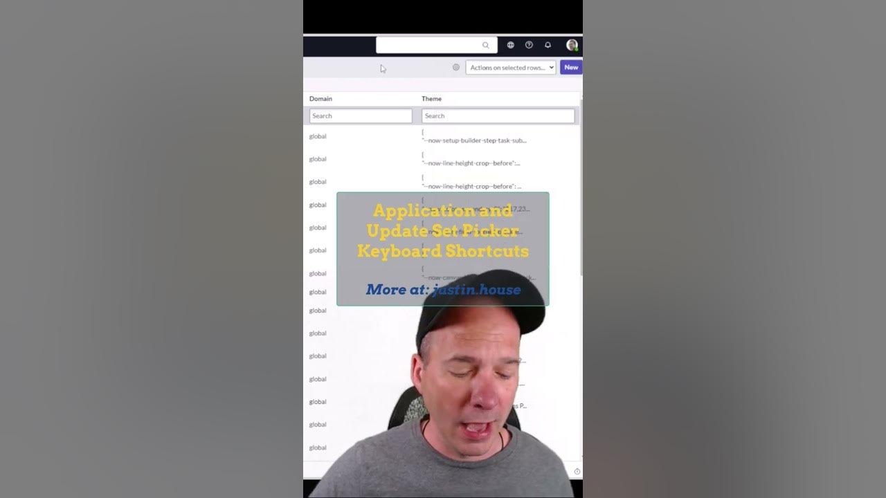 Application and Update Set Picker Keyboard Shortcuts