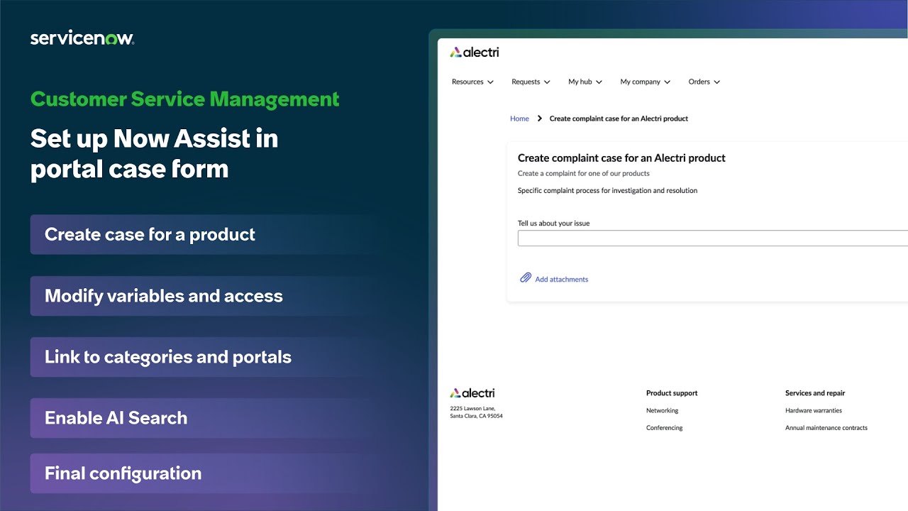 Set up Now Assist in portal case form