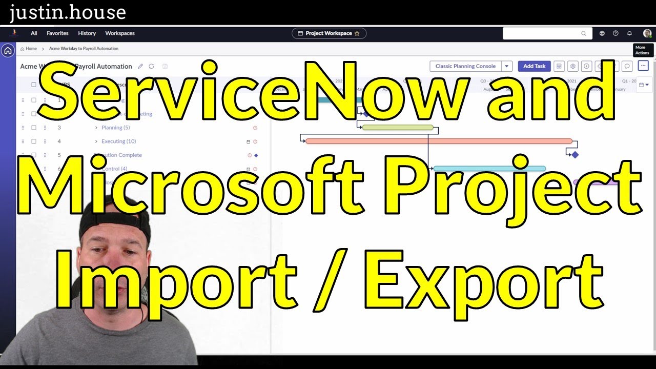 ServiceNow and Microsoft Project Import / Export