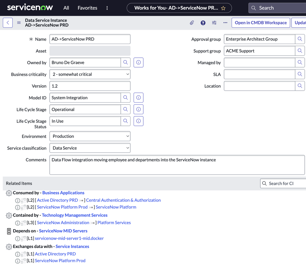 Using Data Service Instances to represent System Integrations: A Good Idea?