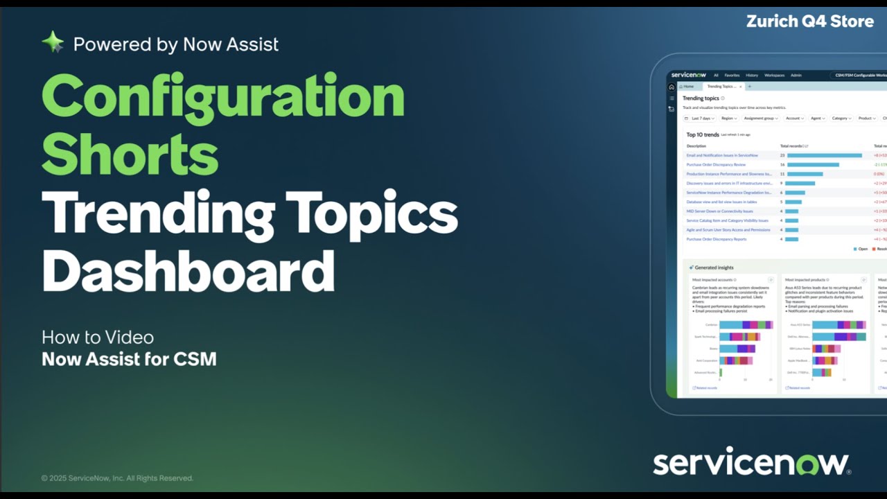 Now Assist for CSM Configuration Short: Trending topics dashboard