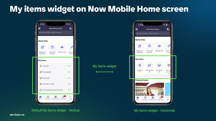 My items in Now Mobile