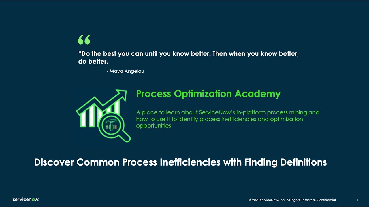 Process Optimization Academy - Discover Common Process Inefficiencies with Finding Definitions