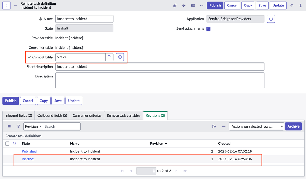 Service Bridge: RTD Compatibility Rollback Using Inactive Revisions