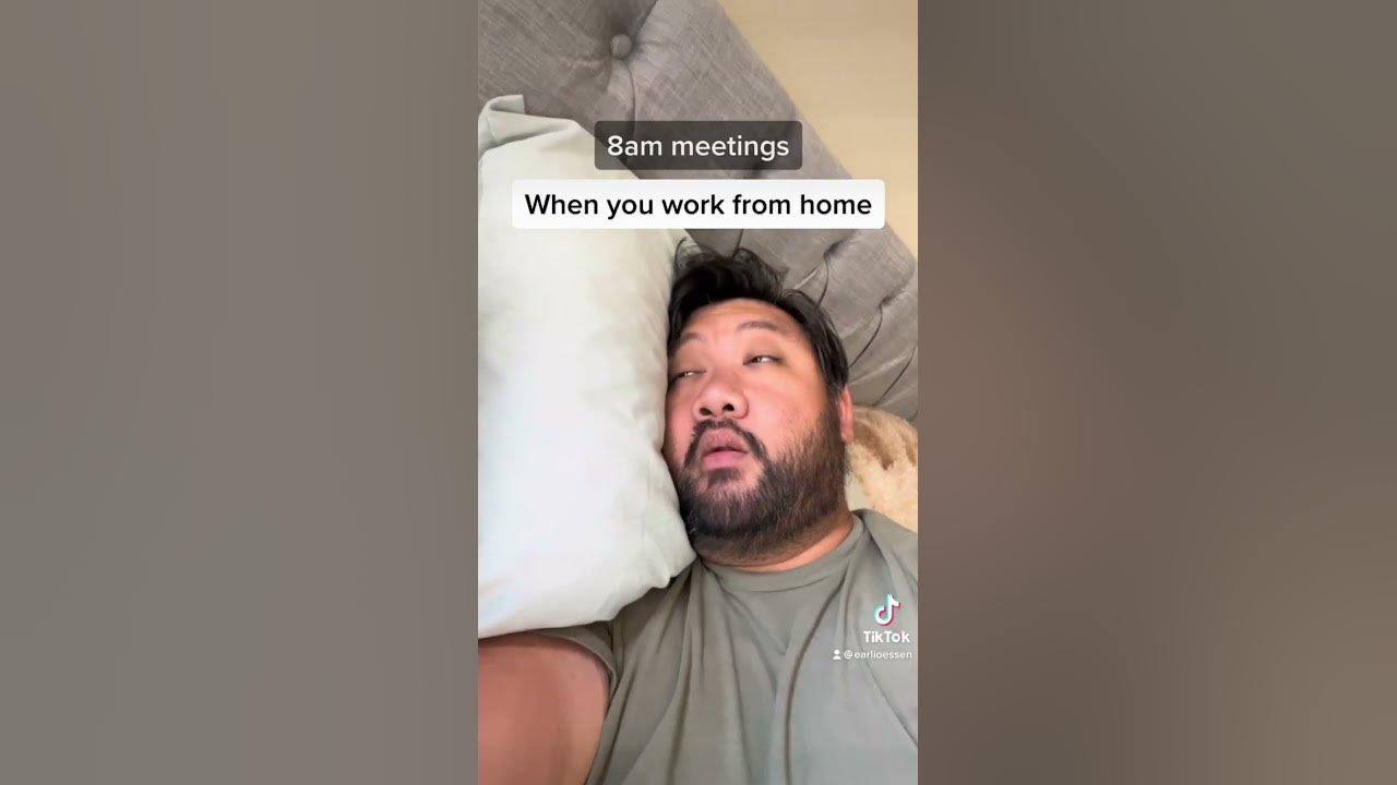 Waking up for your first meeting of the day #tech #dev #workfromhome #corporatelife #shorts